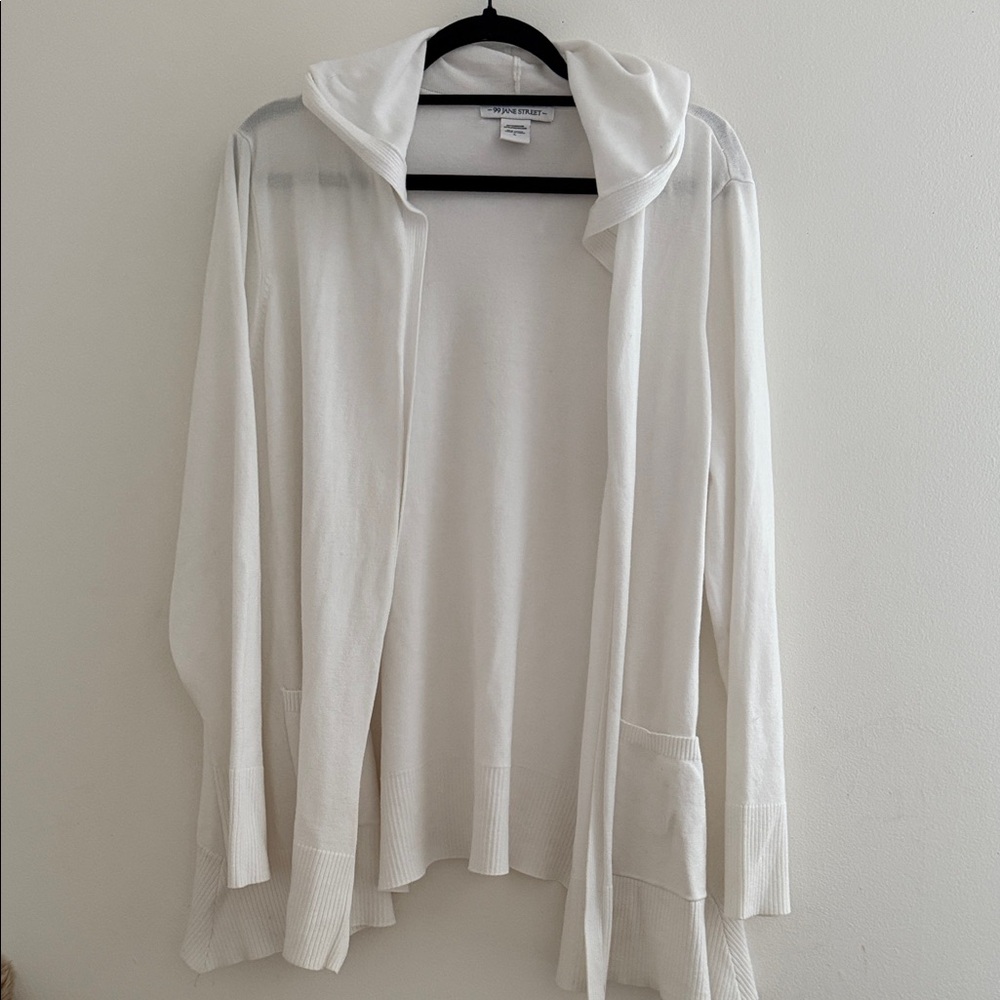 White Hooded Cardigan